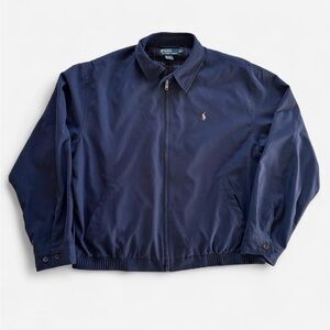 Polo Ralph Lauren 90s Vintage Harrington Bomber Jacket Size XL Blue YKK Zipper